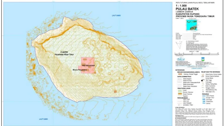 Gambar 10. Peta Garis Pulau Batek hasil pemotretan PUNA. 