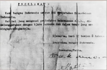 Gambar 1.5 Teks Proklamasi Kemerdekaan Indonesia.(Sumber: