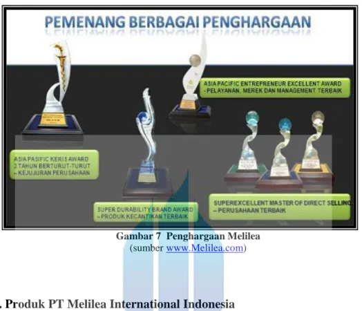 Gambar 7  Penghargaan Melilea  (sumber www.Melilea.com) 