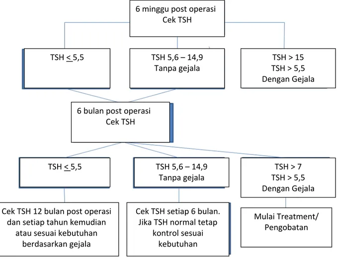 Gambar 6 .Algoritma untuk mendeteksi dan terapi hormon pada hipotiroid post operasi 6 minggu post operasi  