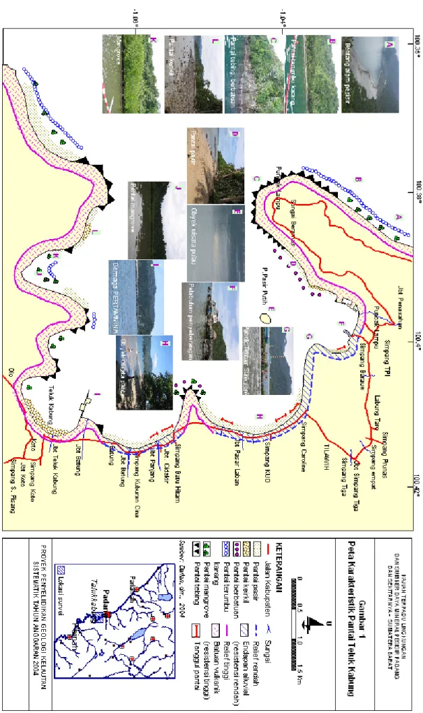 Gambar 1. Peta karakteristik pantai Teluk Kabung