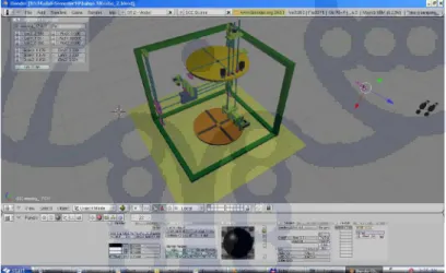 Gambar 3.3 Pembuatan animasi 3-D mesin CNC menggunakan Blender
