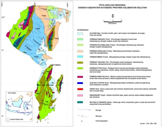 Gambar 4. Peta Lokasi Conto di Blok Izin Usaha Pertambangan Daerah P. Sebuku Kabupaten 