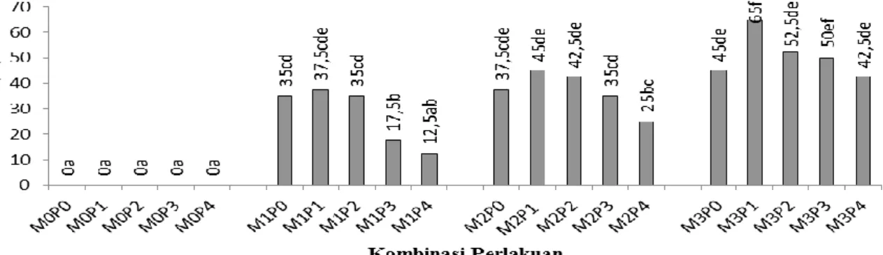 Tabel 2 Hasil analisis ragam perlakuan pemberian mikoriza dan dosis kompos jerami  Variable Pengamatan 