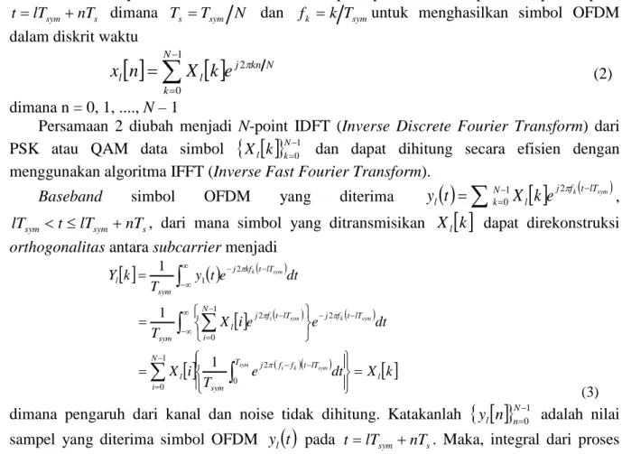Gambar 1: Blok diagram pengirim dan penerima dalam sistem OFDM. [11] 