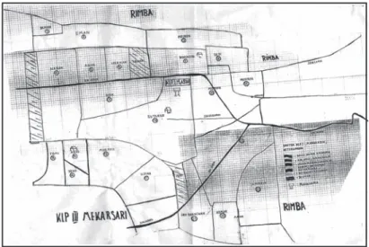 Gambar  2. Contoh peta sketsa Sub-Kelompok III Mekasari, Kelompok HKm Mitra Wana Lestari Sejahtera, Pekon Simpangsari, Kabupaten Lampung Barat