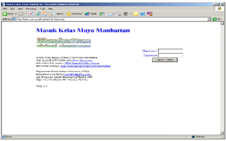 Gambar 1. Menu Login kelas online 