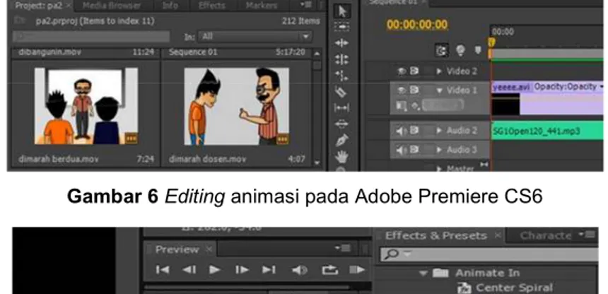 Gambar 6 Editing animasi pada Adobe Premiere CS6 