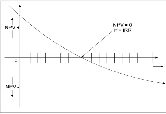 Gambar 2.3 Grafik NPV dengan Nilai IRR Tunggal