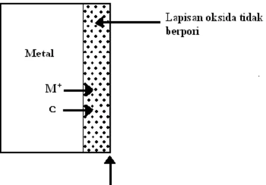 Gambar 2.4. Lapisan oksida tidak berpori 
