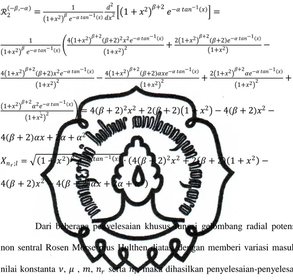 Tabel 4.2. polinomial Romanovski dan hubungannya dengan fungsi gelombang  radial potensial non sentral Rosen Morse plus Hulthen.