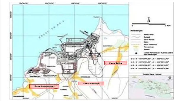 Gambar 3. Lokasi PLTU Suralaya pada Tiga Desa 