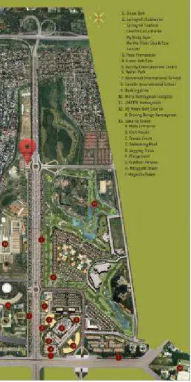 Gambar 4.1 Master Plan Kawasan  Sumber: The Royal Spring Hills Residences, 2013  4.7 Analisa Lokasi Tapak 