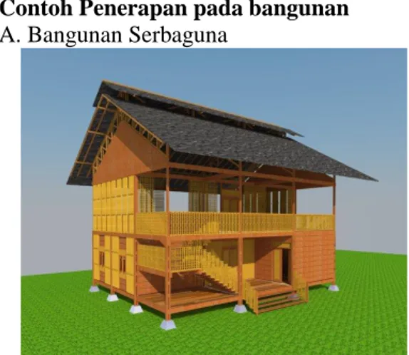 Gambar 13. Kuda-Kuda Kayu dan Bambu  G. Plafon 