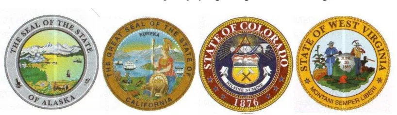 Gambar II.1 Lambang-lambang negara bagian di Amerika Serikat 