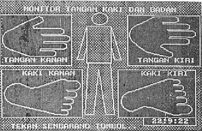 Gambar  4.  l-Iasil  tampilan  monitor  tangan,  kaki  clan badan.