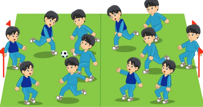 Gambar 1.22 Pembelajaran bermain sepakbola dengan sederhana