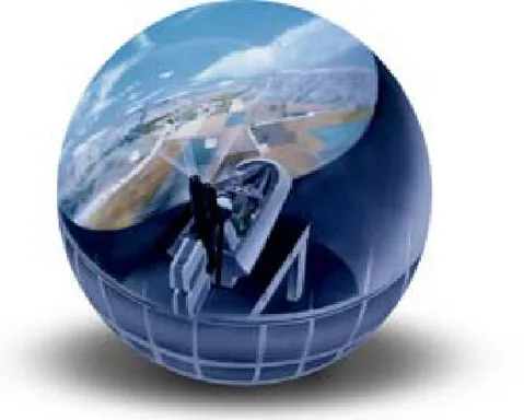 Gambar 1.  Sketsa situasi di dalam  full dome  Full Mission Simulator  (http://www.es.com)