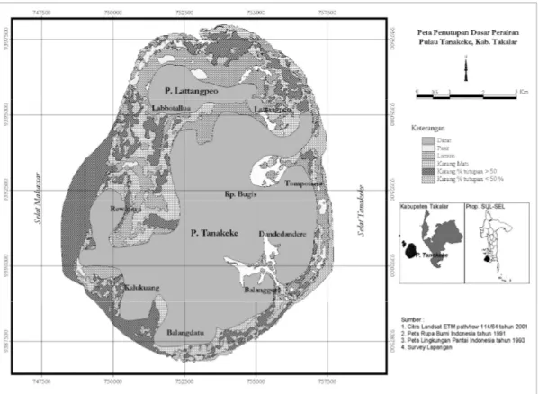 Gambar 1.  Peta Lokasi Penelitian Pulau Tanakeke Takalar. 