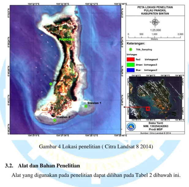 Gambar 4 Lokasi penelitian ( Citra Landsat 8 2014) 