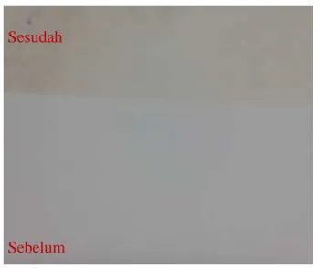 Gambar  3,  4,  5  dan  gambar  6  merupakan  kertas  conqueror  100  g,  HVS  100 g, HVS  80 g, HVS  70 g  yang dilakukan  bleaching