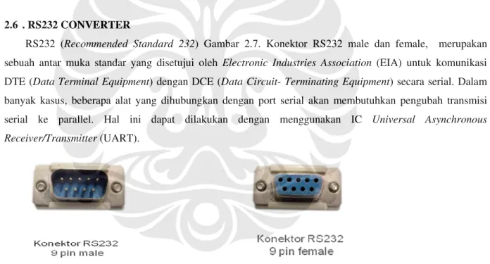 Gambar 2.7. Konektor RS232 Male dan Female.[11] 
