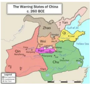 Gambar II.4 Negeri – Negeri Zaman Negara Peperangan pada Dinasti Zhou  Sumber :  