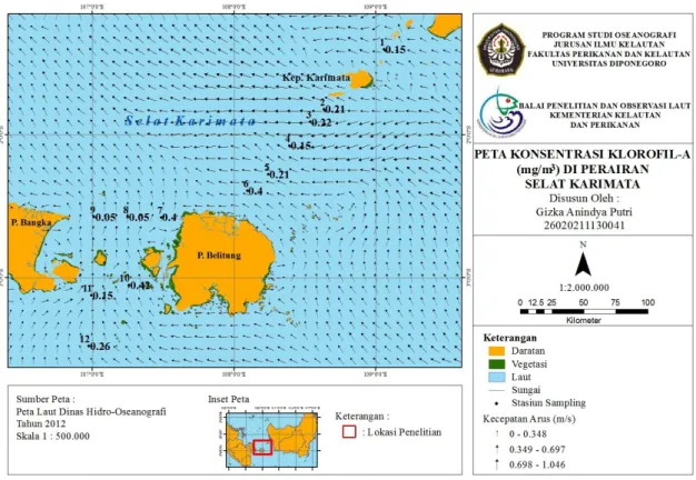 Gambar  3.  Diagram  Konsentrasi  Ortofosfat dan Klorofil-a  di  Selat  Karimata, Kalimantan  Barat  –  Bangka  Belitung
