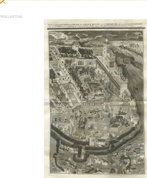 Gambar 2. suasana kota agra oleh zacharie chatelain, amsterdam, 1732 (first ed. 1705-20) .