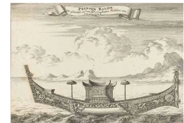 Gambar 1. Pelayaran Kerajaan di Siam (Thailand), Jan Luyken, 1687.