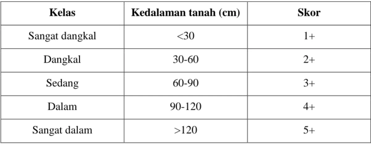 Tabel 1.3 Klasifikasi Kedalaman Efektif Tanah 