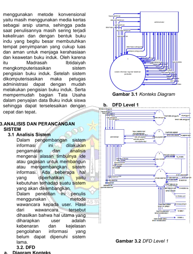 Gambar 3.1 Konteks Diagram b.  DFD Level 1 