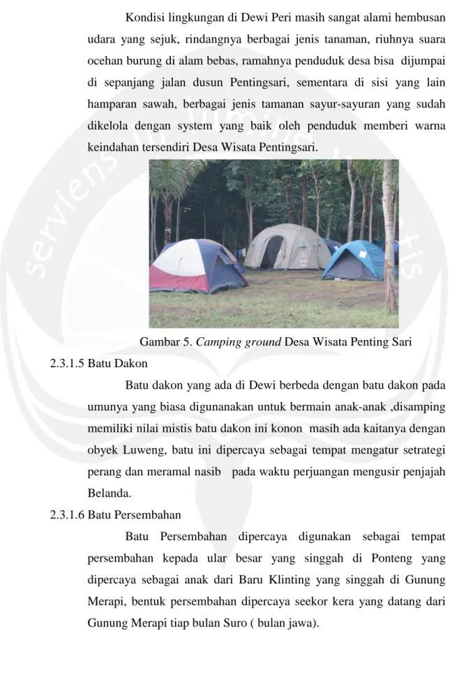 Gambar 5. Camping ground Desa Wisata Penting Sari 2.3.1.5 Batu Dakon