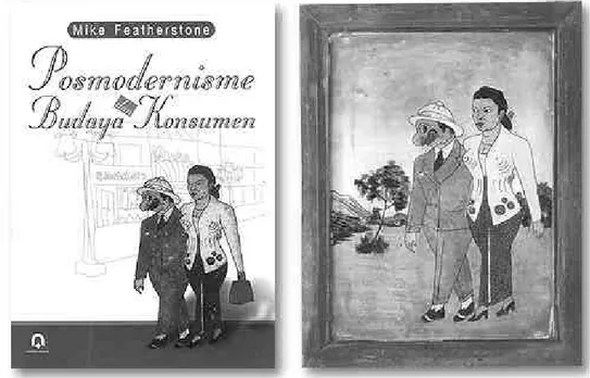 Gambar 8.  Salah satu tokoh Punakawan yang menjadi ilustrasi sampul buku ini diambil dari karya lukisan kaca dari Cirebon dengan fungsi yang berbeda