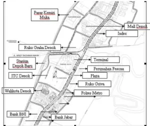 Gambar 2 Peta Fokus Area Kawasan Teminal Depok dan sekitarnya 