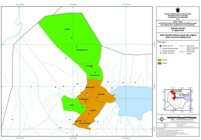 Gambar 2. Peta lokasi rencana lokasi IPAL Domestik yang sesuai   (Hasil analisis spasial penelitian, 2013) 