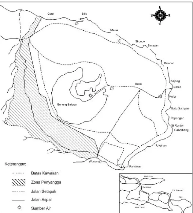 Gambar 1. Daerah penelitian di Taman Nasional Baluran.