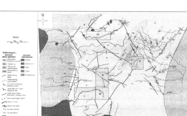 Gambar 4. Peta lokasi Sektor Mineralisasi Uranium di Daerah Darab, Kalimantan Tengah.