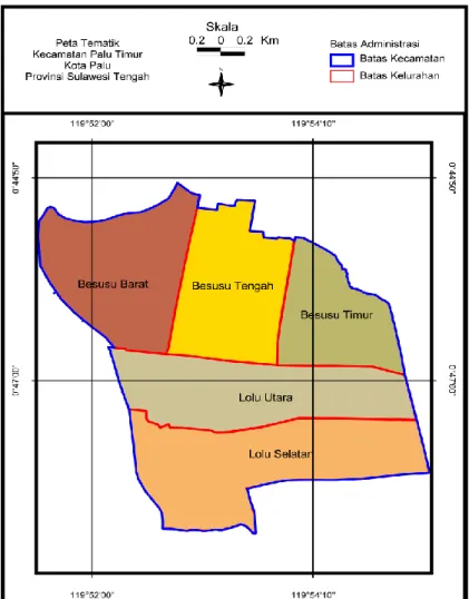 Gambar 2.2 Peta Wilayah Kecamatan Palu Timur  Kelurahan 