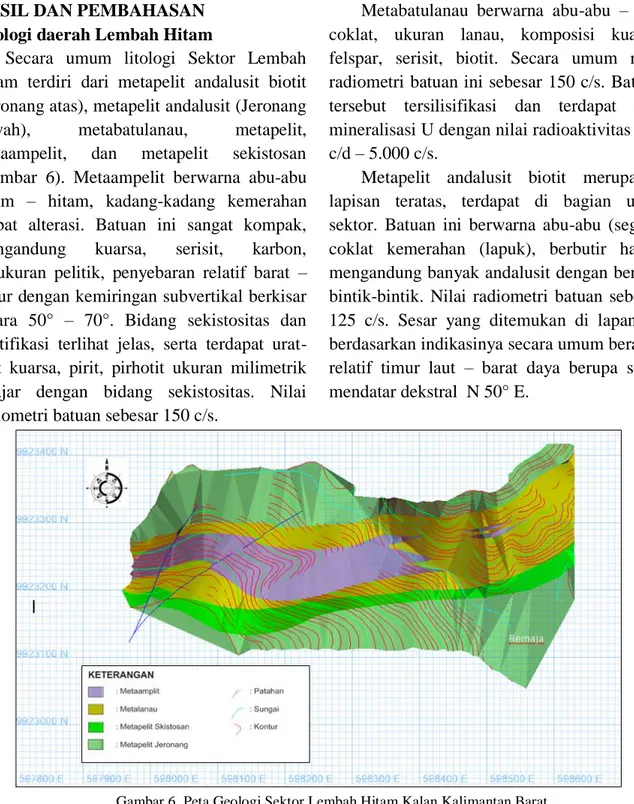 Gambar 6. Peta Geologi Sektor Lembah Hitam Kalan Kalimantan Barat. 