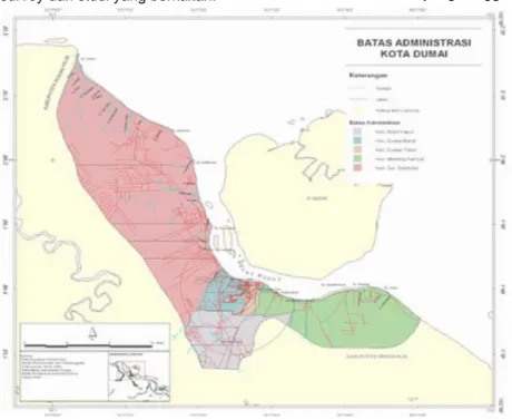 Gambar 1. Peta Wilayah Studi Meliputi Seluruh Kawasan Pesisir Kota Dumai 