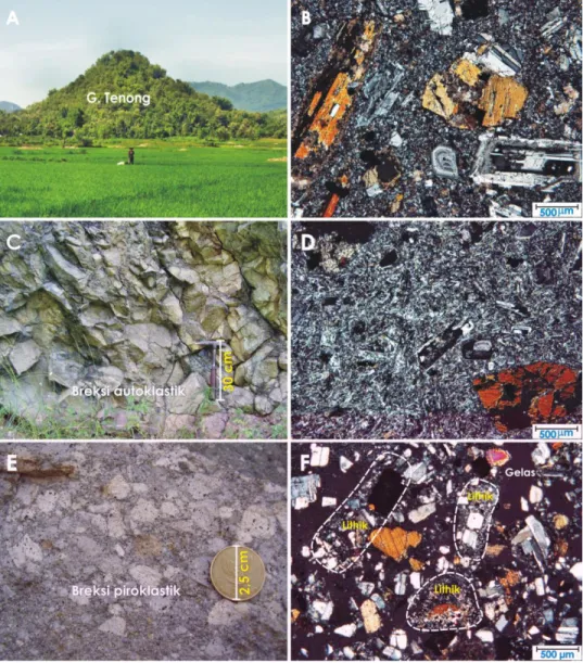 Gambar 4. Kenampakan mikroskopis batuan plutonik   sebagai batuan kepundan Gunung Gajahmungkur 