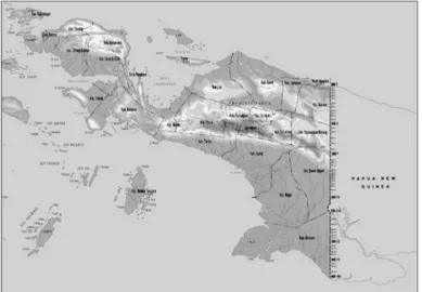 Gambar 1  Ilustrasi batas darat Indonesia dan Papua New Guinea. 