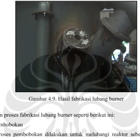 Gambar 4.9. Hasil fabrikasi lubang burner 