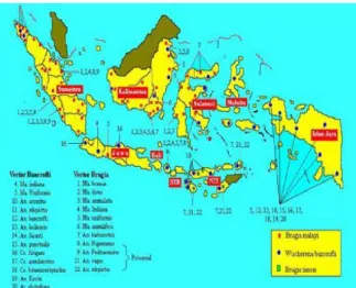 Gambar 1.  Penyebaran Kasus Filariasis di Indonesia