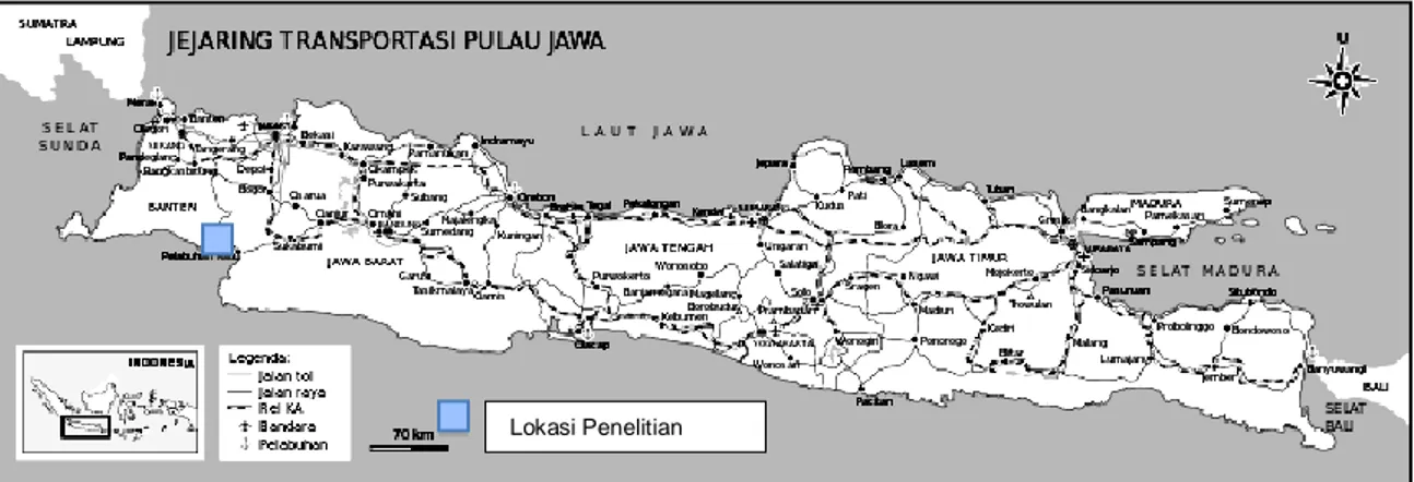 Gambar 1. Lokasi daerah penelitian terletak di Kabupaten Lebak, Propinsi Banten  
