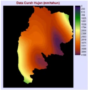 Gambar 2. Data Curah Hujan  Pada  Kabupaten  Maros  terjadi  perubahan  warna  (jingga  ke  hijau)