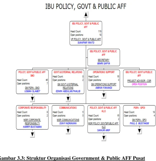 Gambar 3.3: Struktur Organisasi Government &amp; Public AFF Pusat 