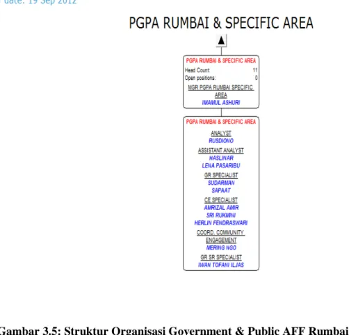 Gambar 3.5: Struktur Organisasi Government &amp; Public AFF Rumbai  