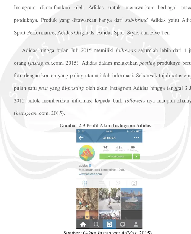 Gambar 2.9 Profil Akun Instagram Adidas 